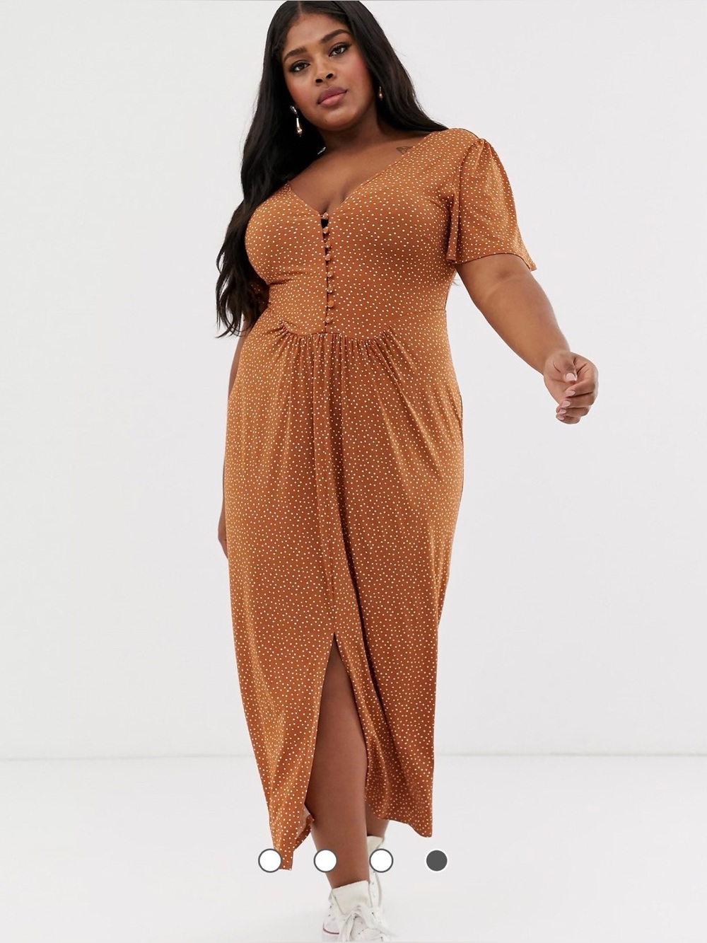 ASOS size 20 polka dot midi maxi dress short sleeve